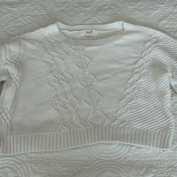 Anthropologie White Cable Knit Sweater - Picture 1 of 5